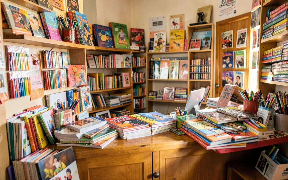 Mostrador de una tienda de artículos de papelería